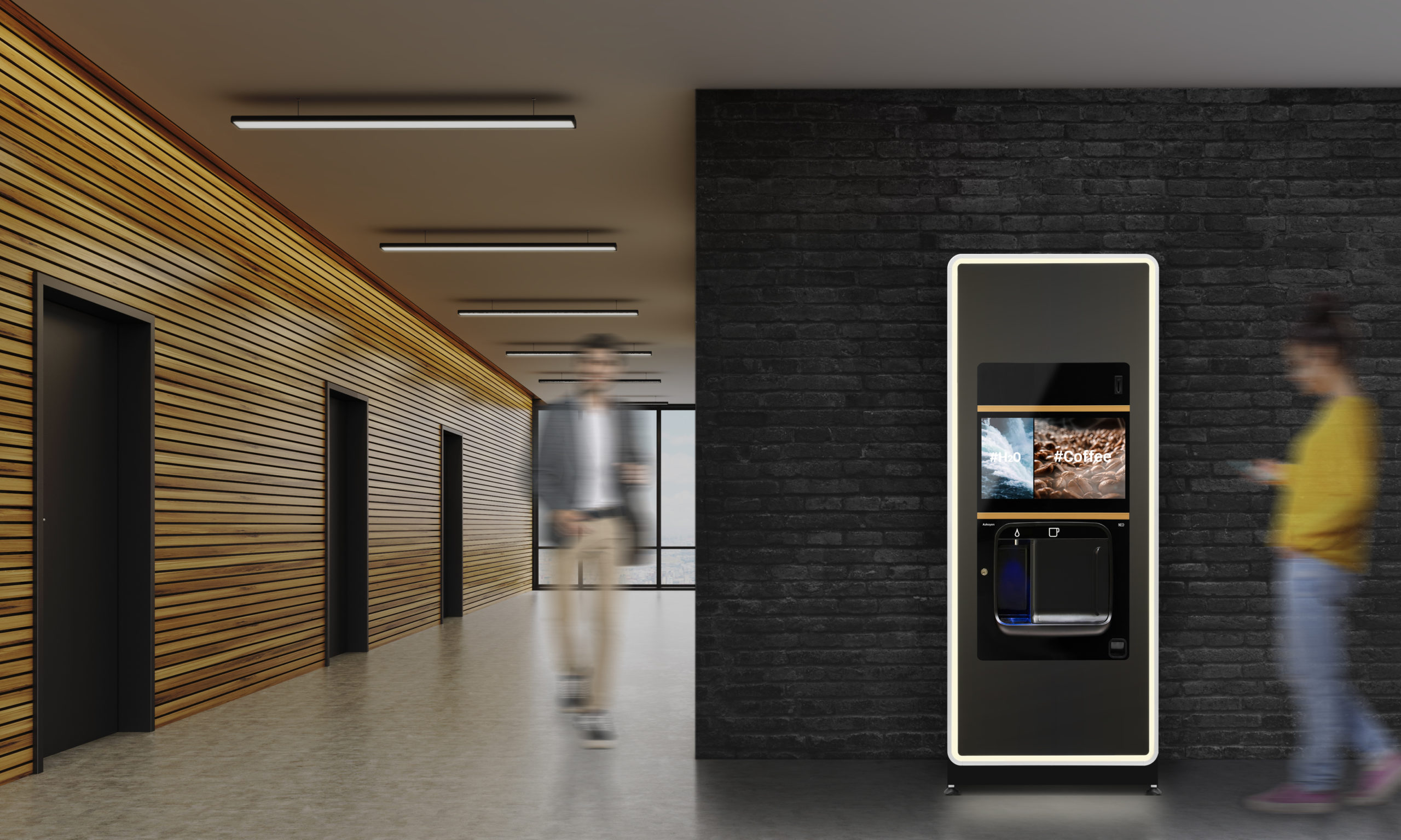 Office,Lobby,Interior,With,Wooden,Walls,And,Large,White,Space.